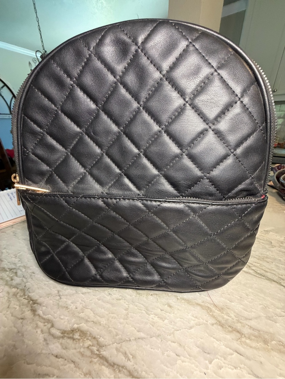 Quilted Black Women’s Backpack - Elegant Daybag